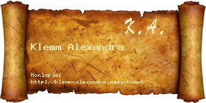 Klemm Alexandra névjegykártya